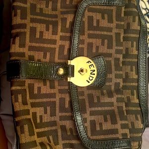 Brown Fendi fabric crossbody